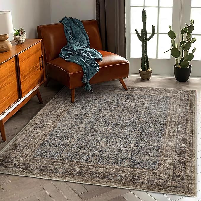 CHAMPLANT Washable Area Rug 4'x6' Traditional Floor Cover Foldable Thin Rugs - Image 2
