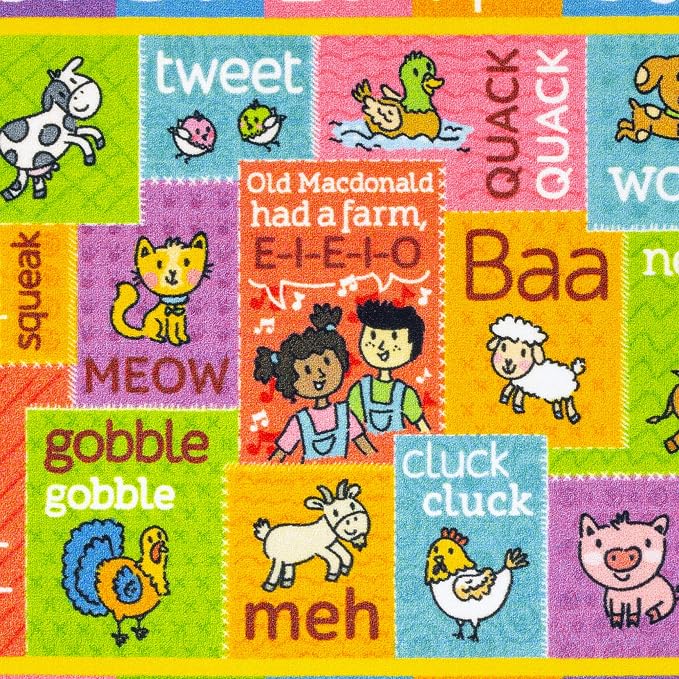 KC Cubs 3x5 ABC Alphabet Animal Sounds Rug – Educational Non-Slip Carpet Play - Image 4
