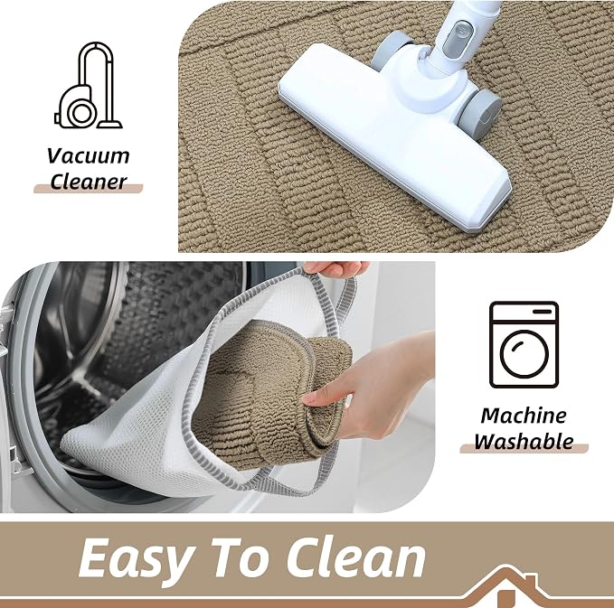 BEQHAUSE Kitchen Rugs Set of 2 Non-Slip Washable Kitchen Mats - Image 5