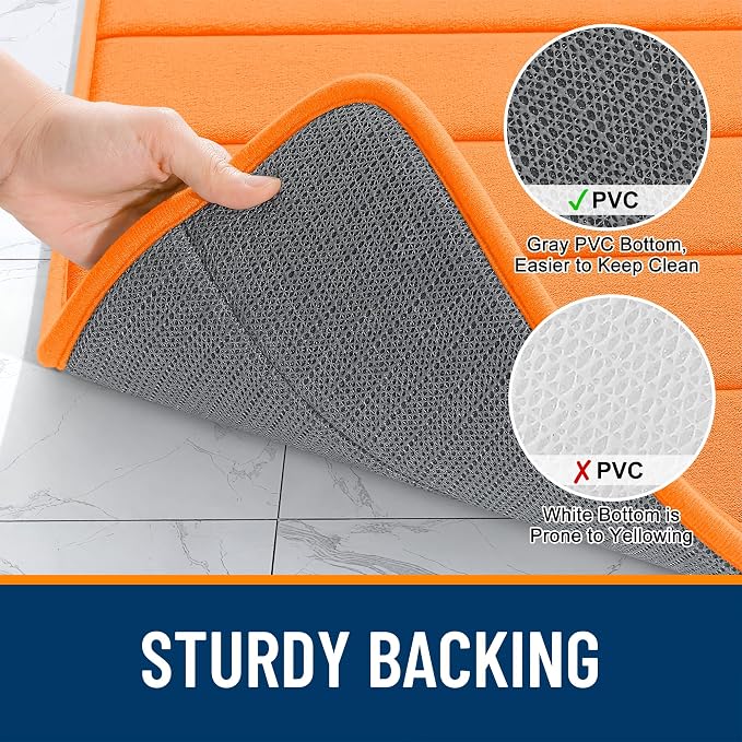 OLANLY Memory Foam Bath Mat 47x24, Super Soft Absorbent Bathroom Rugs, Quick Dry - Image 7