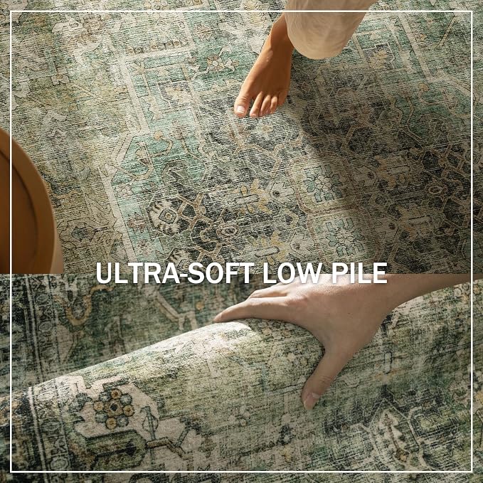 Machine Washable Kitchen Runner Rug: 2'x6' Hallway Rug Non Slip Low-Pile Stain - Image 4