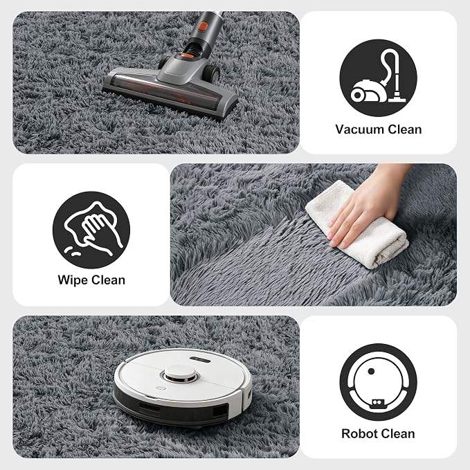 Shag Area Rugs for Bedroom Living Room, 8X10 Ultra Soft Fluffy Area Rugs for - Image 6