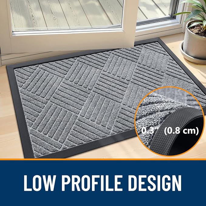 OLANLY Front Door Mat Outside Entrance 33x21, Heavy Duty Sturdy Natural Rubber - Image 4