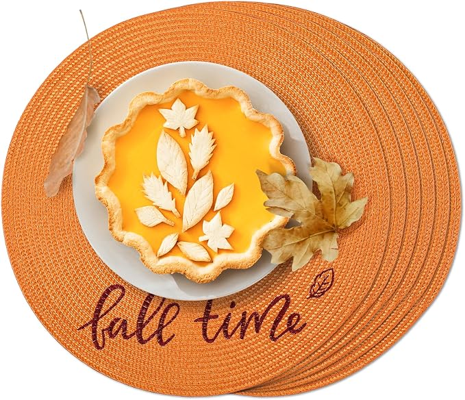 FunWheat Round Placemats Set of 6 Table Mats by FunWheat