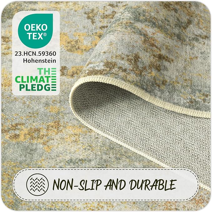 Entryway Rug 3x5 Green Door Mat Indoor Entrance 36x60, Washable Small Throw Rugs - Image 7