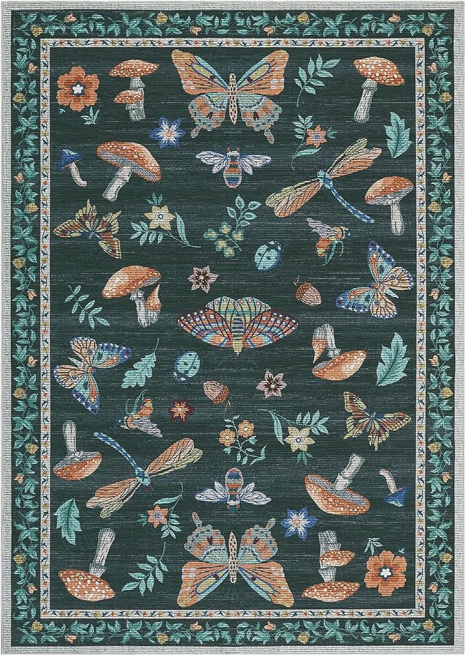 Mushroom 9x12 Rug for Living Room Non Slip Washable 9 x 12 Rug for Bedroom - Image 5