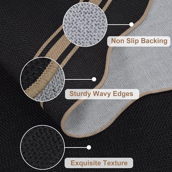 Easy Jute Kitchen Rug 2x3 Front Door Mat Washable Non Slip Entryway Rug - Image 3