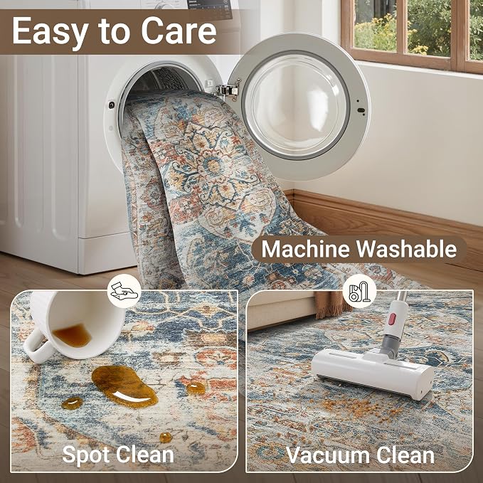 befbee 9x12 Area Rug, Ultra-Thin Washable Rugs - Image 5