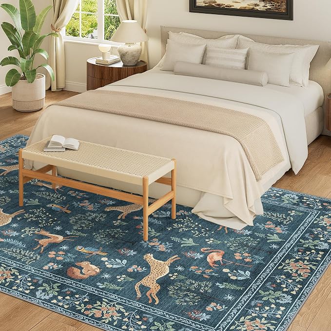DUKINO 6x9 Rug, Washable Animal Living Room Rug - Image 4