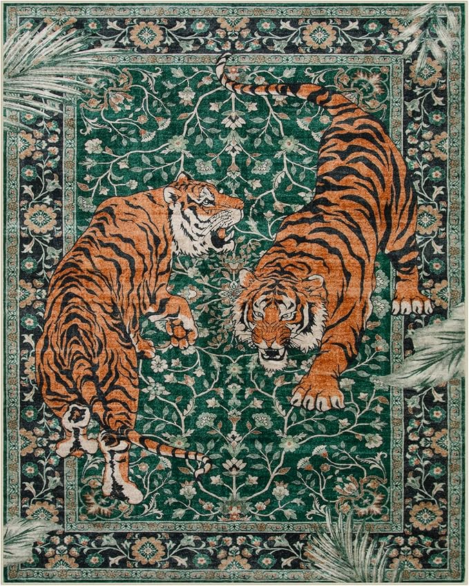 Moynesa Tiger Washable Rugs, 8x10 Area Rugs - Image 3