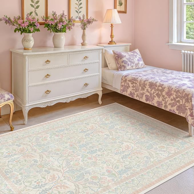 Pink and Blue Rugs for Bedroom Girls 5x8 - Image 3