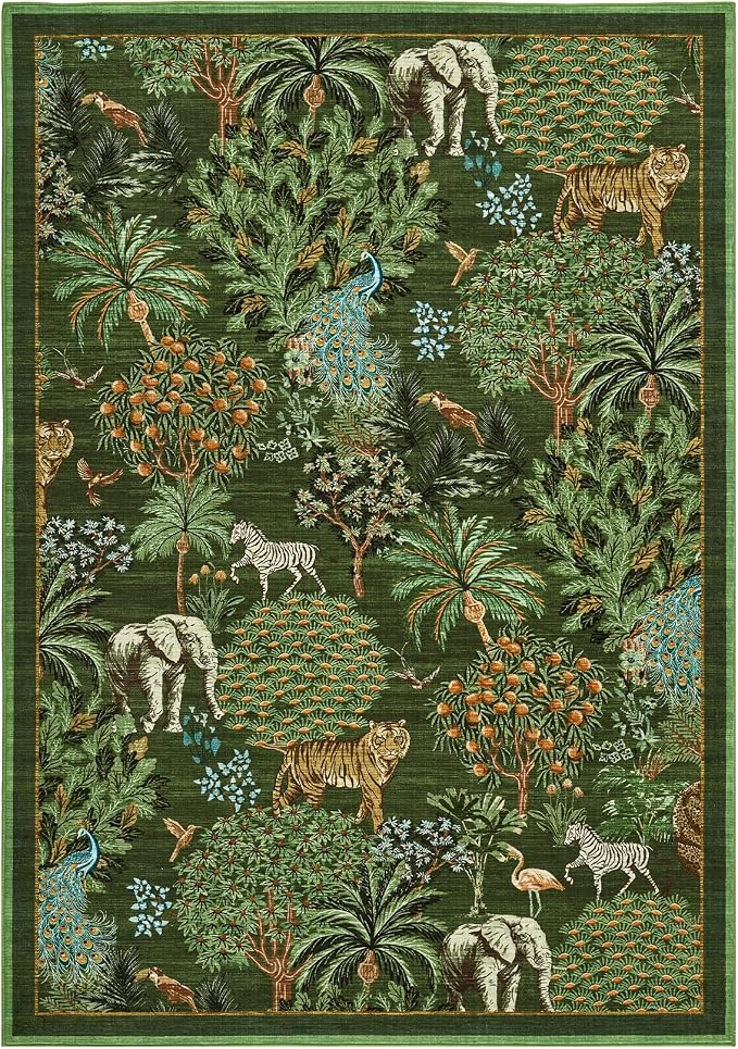 GarveeHome Jungle Animal Print Rug 6x9 Washable Area Rugs - Image 5