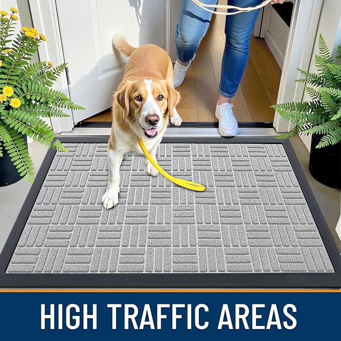 OLANLY Front Door Mat Outside Entrance 71x47, Heavy Duty Sturdy Natural Rubber - Image 6
