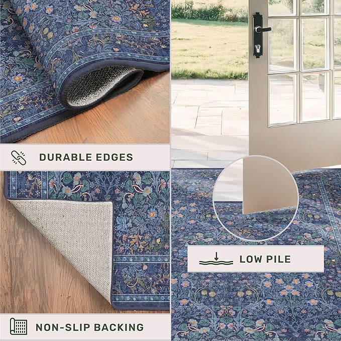 Dark Blue 3x10 Extra Long Wide Runner Rug - Image 5