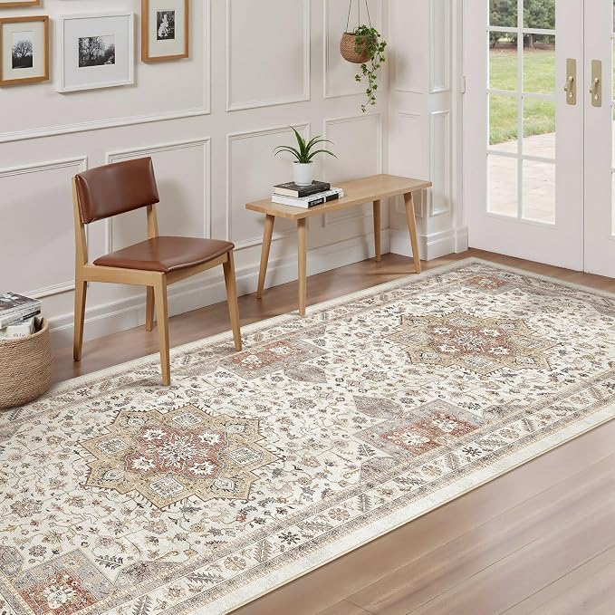 Vintage Hallway Runner Rug 3x12: Large Soft Washable Entryway - Image 2
