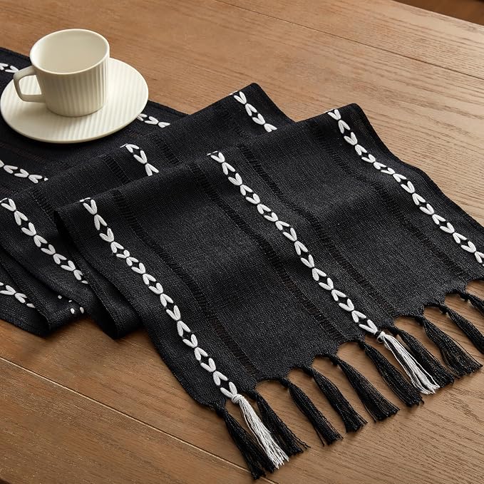 Hemstitched Farmhouse Table Runner, Cotton Linen Table Runners 36 Inches Long - Image 7