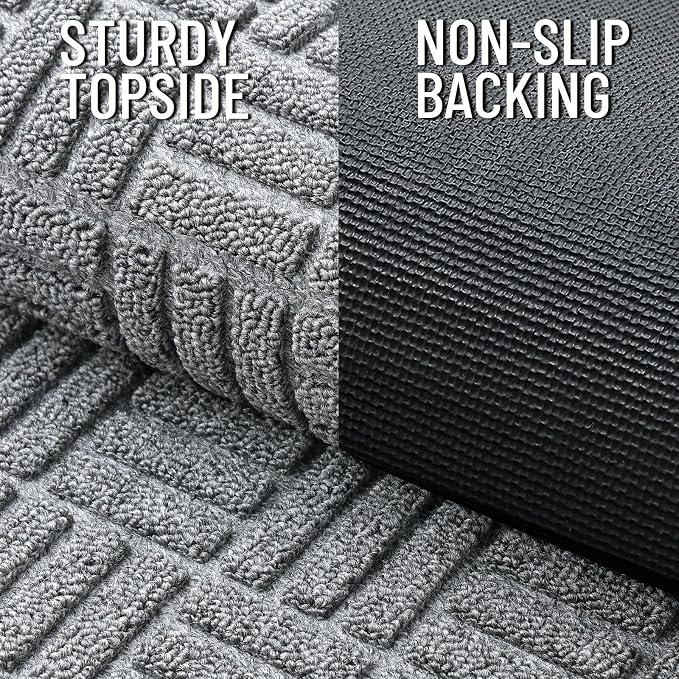 OLANLY Front Door Mat Outside Entrance 59x34, Heavy Duty Sturdy Natural Rubber - Image 3