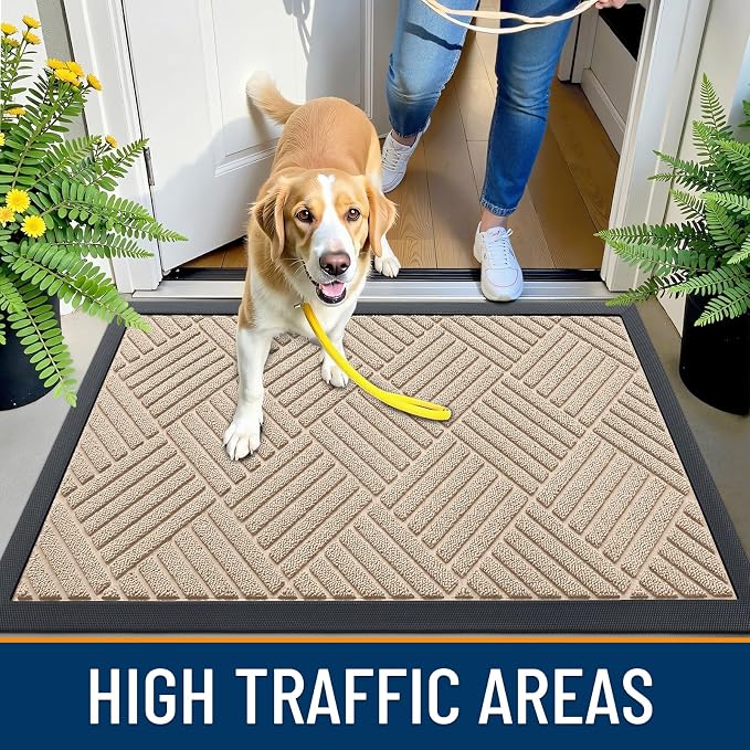 OLANLY Front Door Mat Outside Entrance 29.5x17, Heavy Duty Sturdy Natural - Image 6