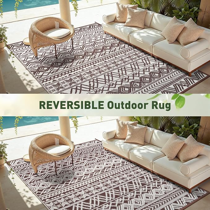 MontVoo Outdoor Rug Carpet Waterproof 5x8 Outdoor Patio Rug Mat Reverisble - Image 6