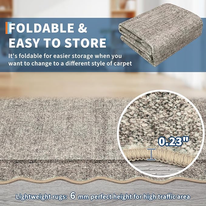GarveeHome Scalloped Washable Round Rugs, Non-Slip Soft Round Rug 4 ft - Image 7