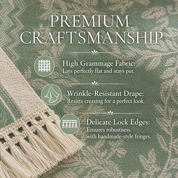 14x48 Medallion Table Runner Waterproof Rustic Farmhouse Macrame | Need to - Image 4