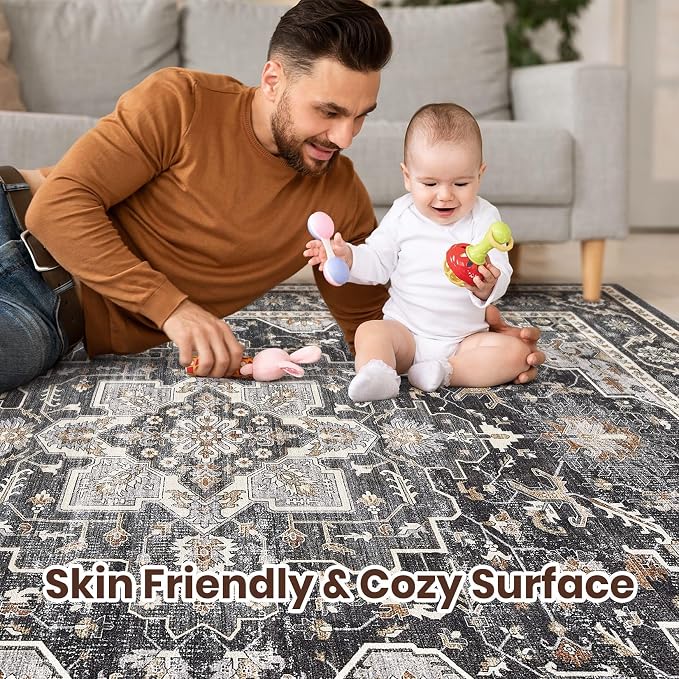 Vintage Living Room Area Rug 9x12 - Image 3