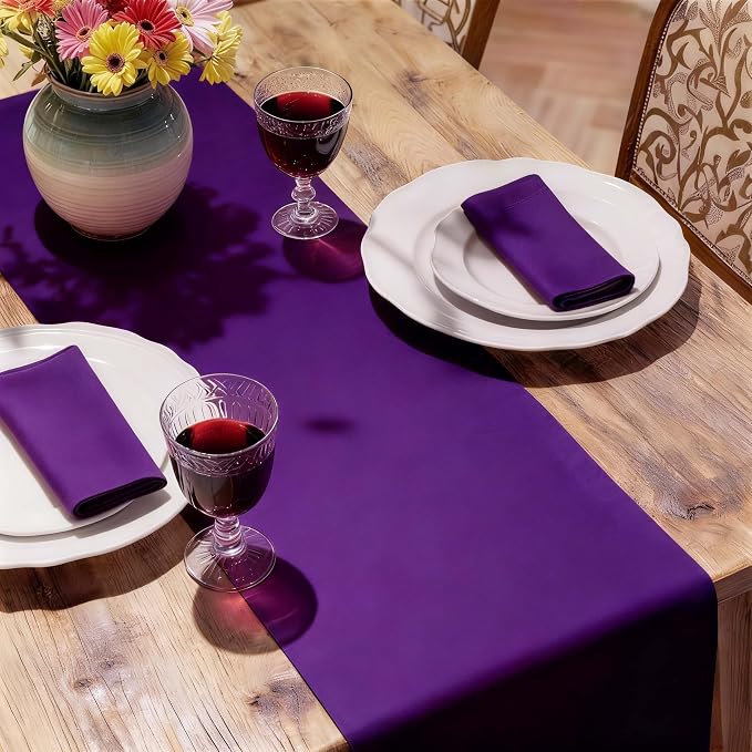 MEANMOY Purple Table Runner 48 Inches Long Waterproof Table Runners | Washable - Image 6