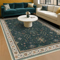 Hazo Haus Dark Green Oushak 5x7 Living Room Rug by HazoHaus