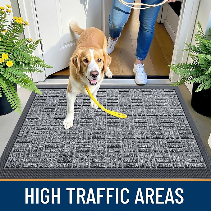 OLANLY Front Door Mat Outside Entrance 59x23, Heavy Duty Sturdy Natural Rubber - Image 5