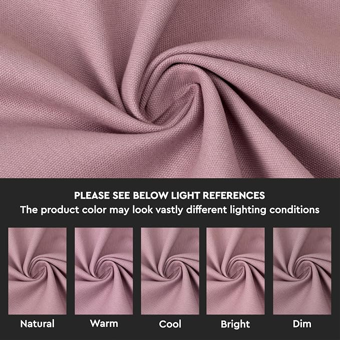 Encasa XO Table Runner, Cotton Canvas Dining Runner 13"x59" | Mauve, 180 GSM - Image 3