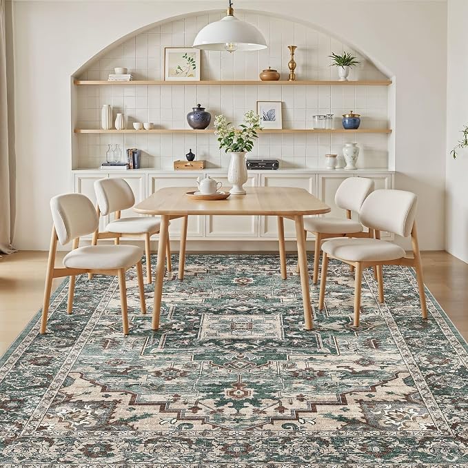 9x12 Area Rugs Living Room: Washable Vintage Rug Large Non-Slip Stain Resistant - Image 8