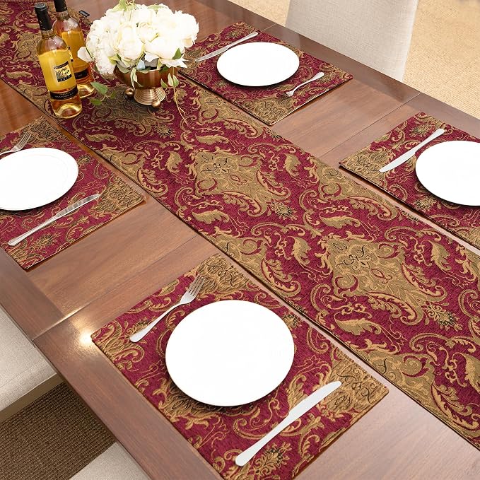 Loom and Mill Luxury Vintage Chenille Table Runner 108 Inches Long, 13x108 inch - Image 3