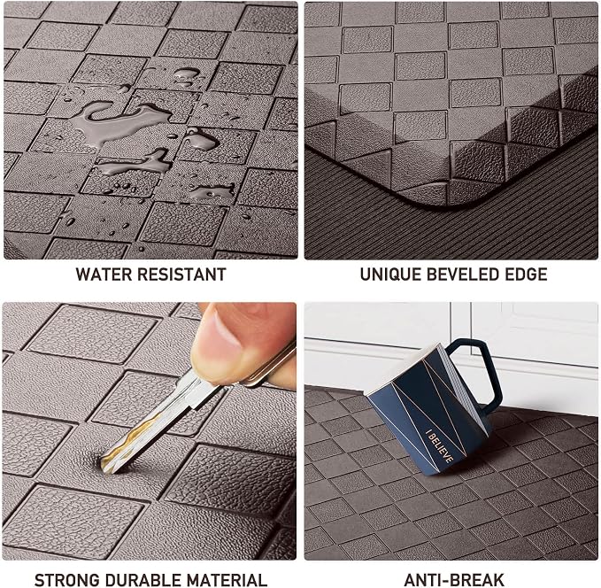 HappyTrends Kitchen Mat Cushioned Anti-Fatigue Floor Mat, Thick Waterproof - Image 4