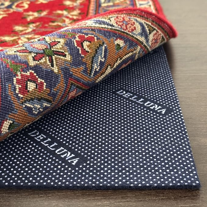 DELLUNA Non-Slip Area Rug Pad 1/8" Thick Double Side Rubber + Felt, Adds by DELLUNA