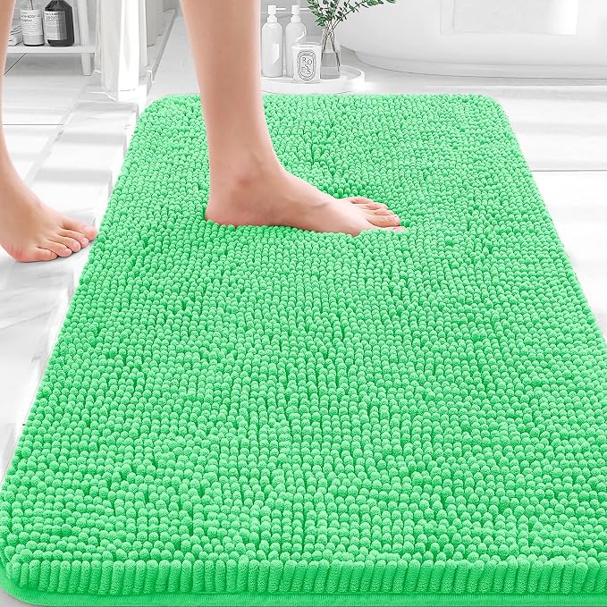 OLANLY Bathroom Rugs 35x24, Extra Soft Absorbent Chenille Bath Rugs, Rubber by OLANLY