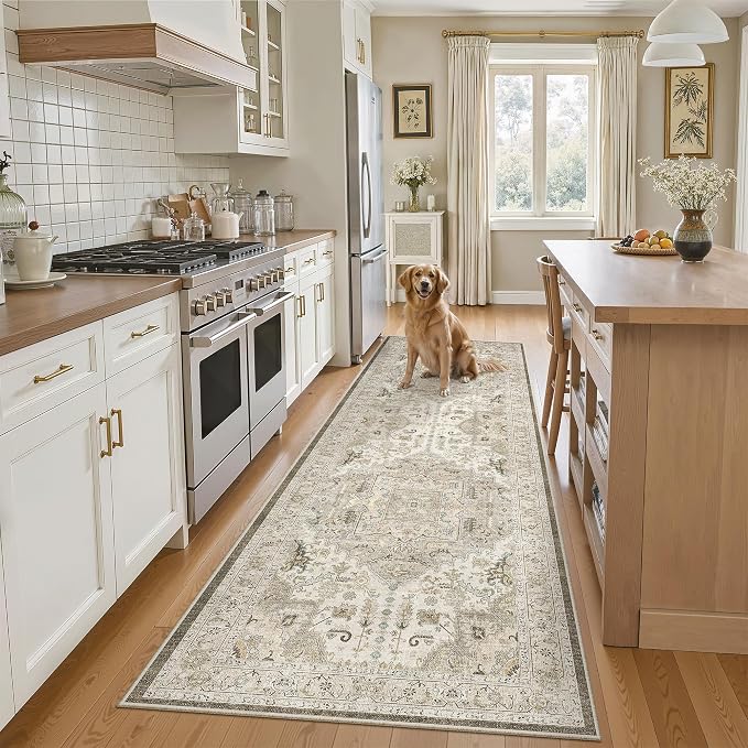 Madane Runner Rug 2'6''x8' Kitchen Runner, Hallway Runner Printed Vintage - Image 2