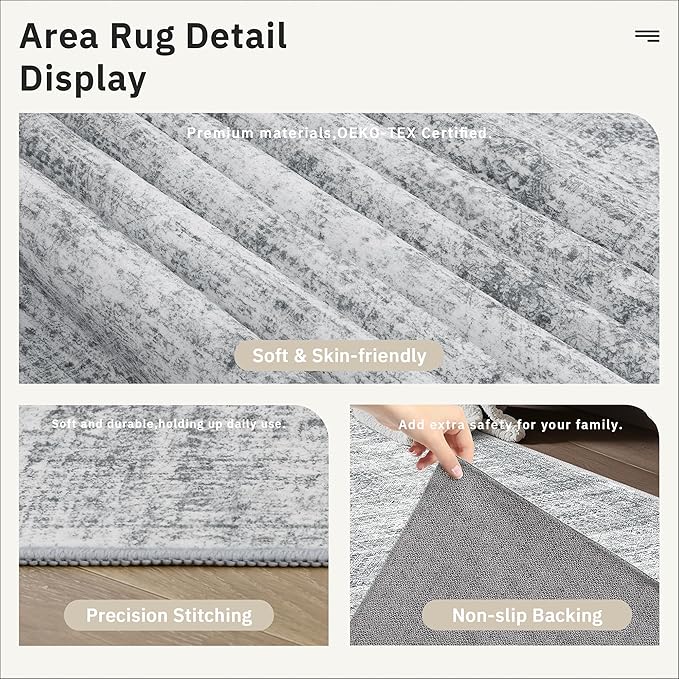 Soalmost Runner Rug 2'x8' Washable Non-Slip Runner Rugs - Image 6