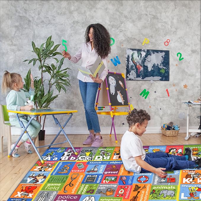 Looney Tunes Educational Kids Rug – ABC Alphabet, Professions & Jobs Matching - Image 9