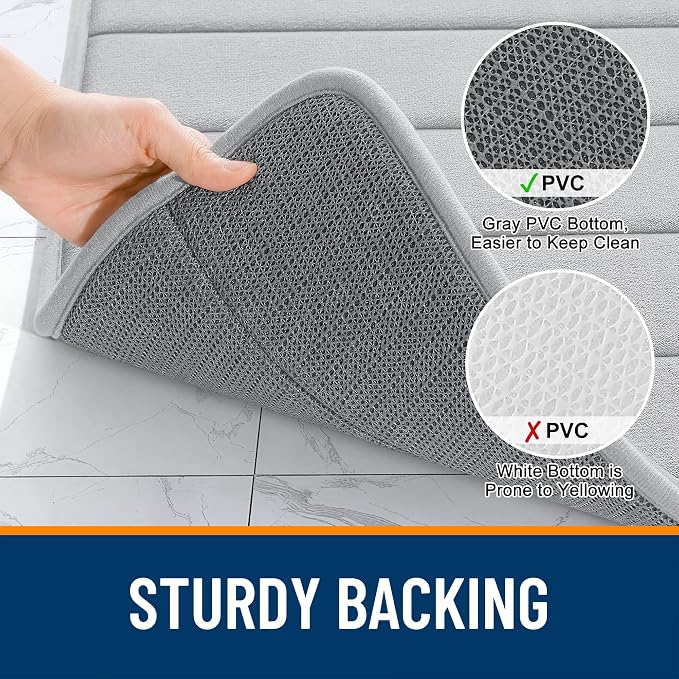 OLANLY Memory Foam Long Bathroom Rugs Runner 59x20, Super Soft Absorbent Bath - Image 7