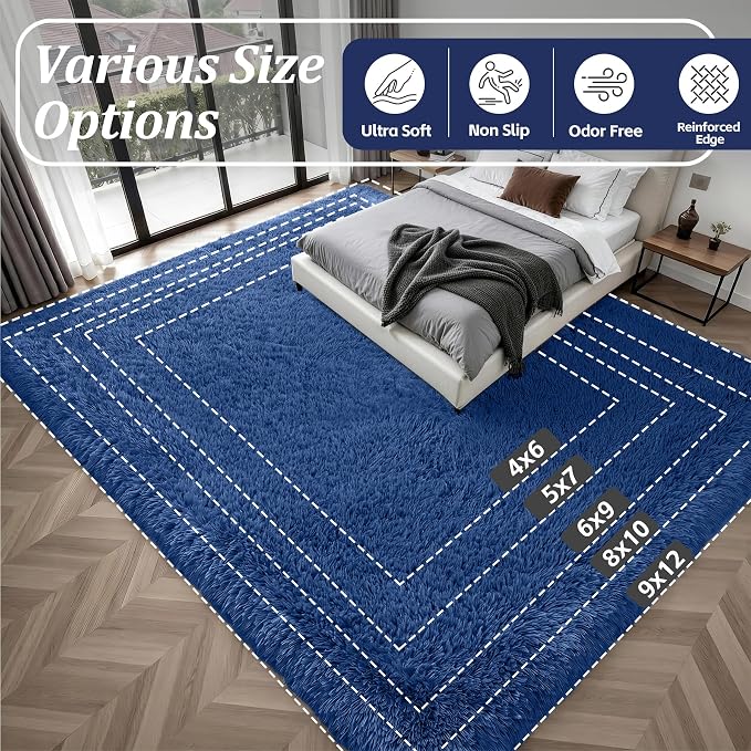 Fluffy 5x7 Area Rugs for Living Room Bedroom: Ultra Soft Shag Rug Non-Slip - Image 9