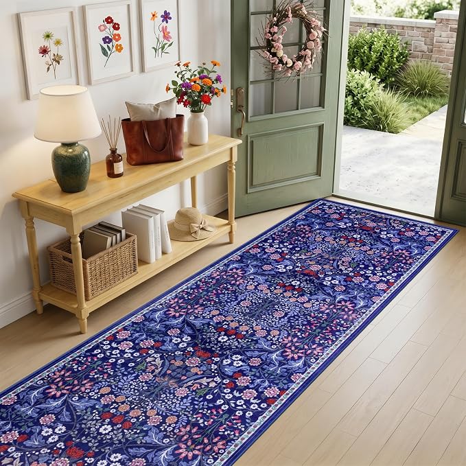 Runner Rug for Entryway: 2.6x10 Kitchen Rugs Non Slip Washable Ultra-Thin Soft - Image 2