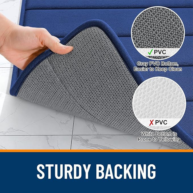 OLANLY Memory Foam Bath Mat 24x16, Super Soft Absorbent Bathroom Rugs, Quick Dry - Image 7