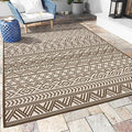 Outdoor Rug Carpet 4x6 ft, Flatweave Textured Outdoor Patio Rug Non Slip Indoor by MontVoo