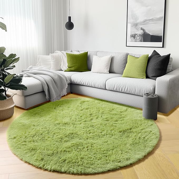 ONASAR Grass Green Round Rugs 5ft by ONASAR