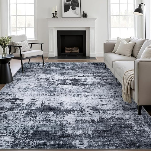 10x14 Area Rug Living Room Rug: Washable Modern Abstract Soft Thin Rug Indoor by FXRHLP