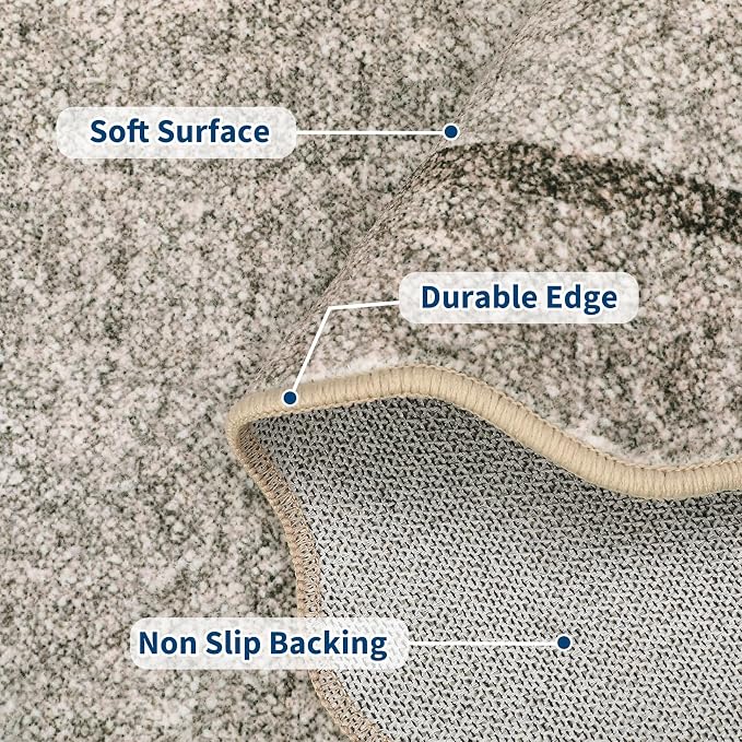 GarveeHome Scalloped Washable Round Rugs, Non-Slip Soft Round Rug 4 ft - Image 4