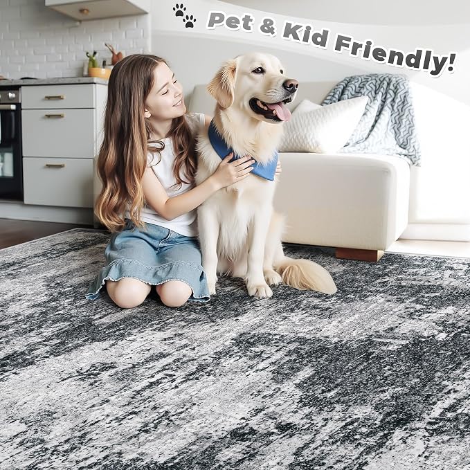 pmtsns Area Rugs 9x12 for Living Room: Washable Rug Modern Abstract Neutral - Image 5