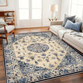 CHAMPLANT Washable Area Rug 9'x12' Retro Boho Design Non-Shedding Easy Care by CHAMPLANT