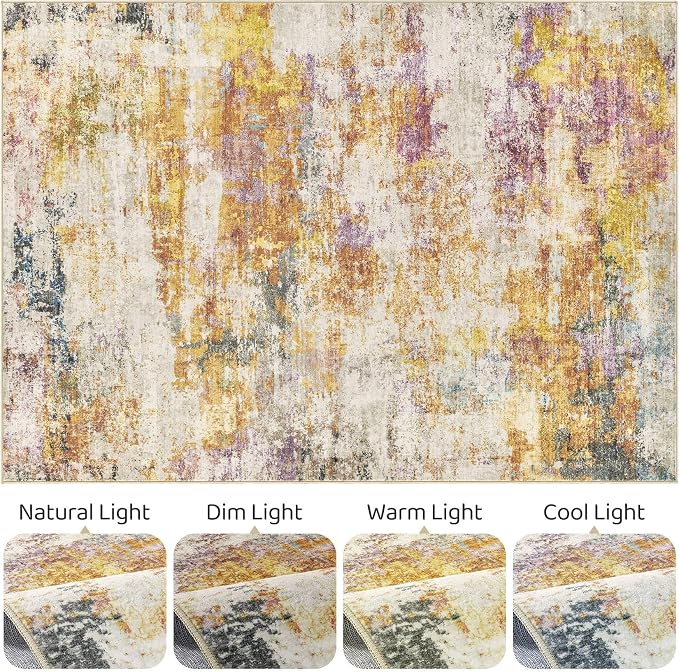 6x9 Area Rugs Living Room: Washable Large Abstract Modern Soft Stain Resistant - Image 9
