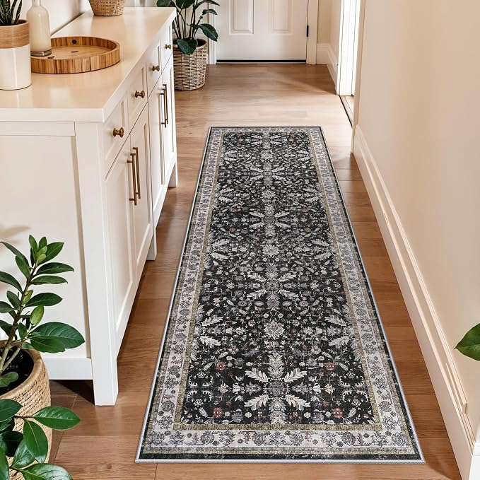 2x6 Washable Kitchen Runner Rug – Non-Slip Boho Vintage Carpet Runner by BYYVOORugsforYourHome